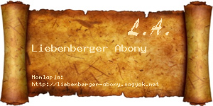 Liebenberger Abony névjegykártya